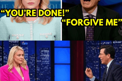 “SHOCKING SHOWDOWN: Karoline Leavitt Hijacks Stephen Colbert’s Stage in Fiery Clash—Audience Gasped, Segment Cut Short, and TV History Made!”