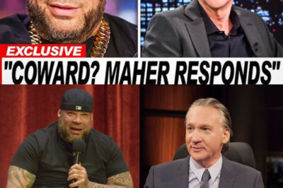 Media storm erupts — Tyrus boldly challenges Bill Maher in a fiery confrontation that left the studio silent and viewers on edge. Tyrus didn’t hold back. In a stunning moment on Real Time with Bill Maher, he confronted Maher, calling him a ‘coward’ and demanding accountability. The atmosphere was intense, and when everything settled, the studio was completely silent—then chaos erupted. Social media is on fire. Here’s why this showdown has everyone talking…